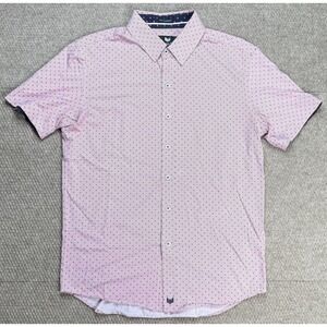 Butter Cloth Slim Fit Men's Short Sleeve Square Striped Pattern Shirt Size M